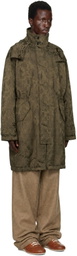 Dries Van Noten Khaki Jacquard Coat
