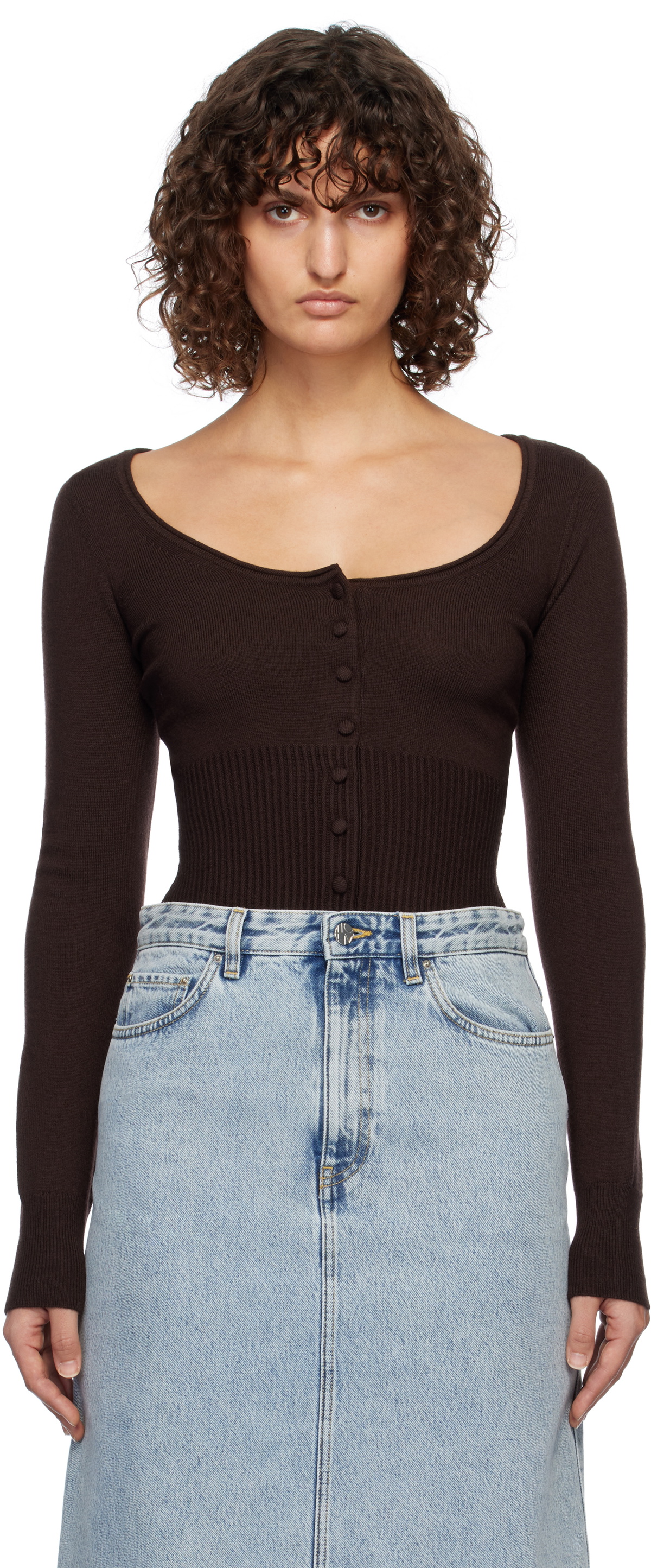 Staud Brown Sabrina Cardigan