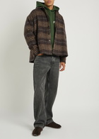 Picante Rocco Plaid Wool-blend Overshirt Brown