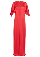 Stella Mccartney Draped Satin-crepe Maxi Dress Red