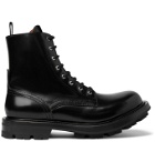 ALEXANDER MCQUEEN - Spazzolato Leather Boots - Black