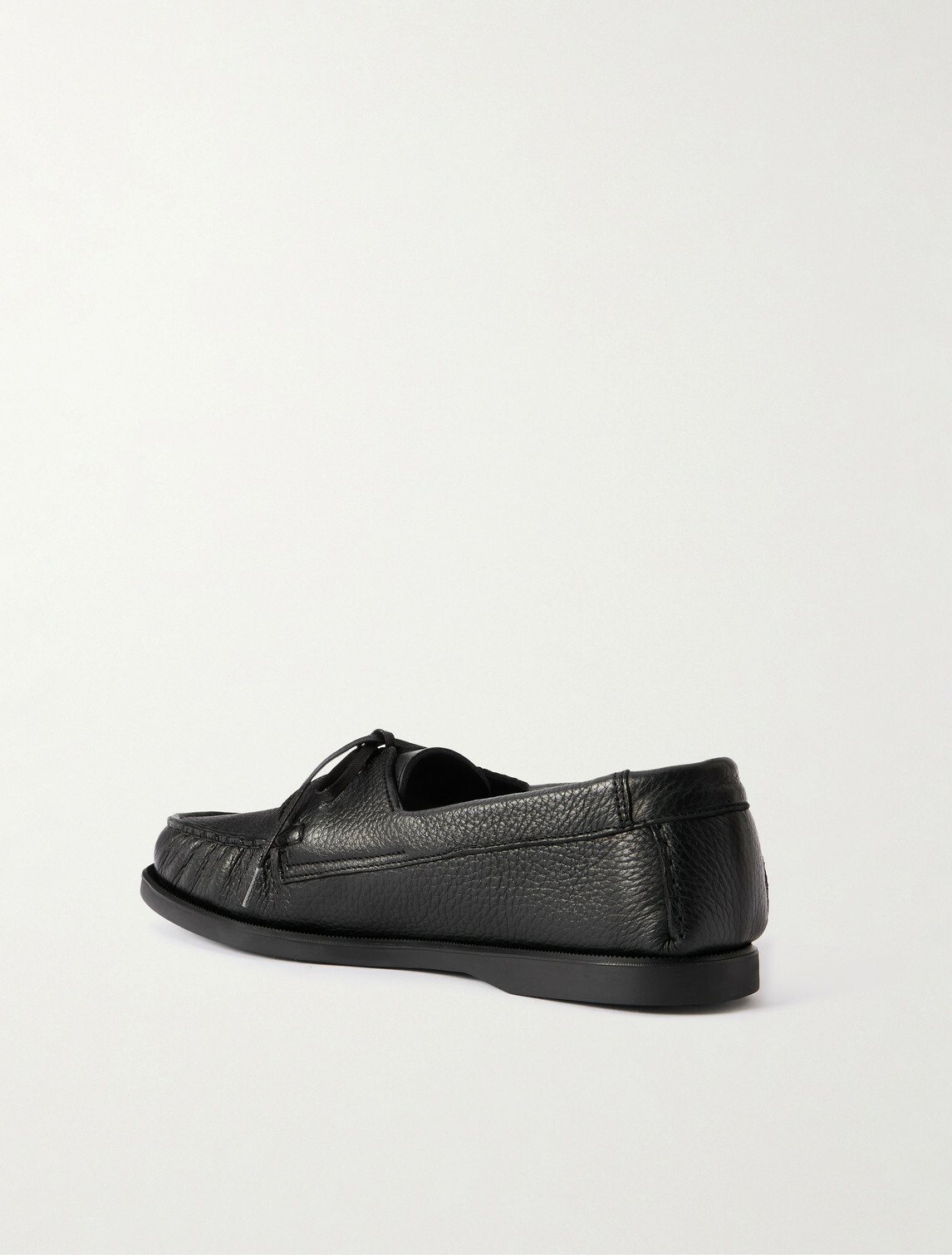 Saman Amel - City Moc Full-Grain Leather Boat Shoes - Black