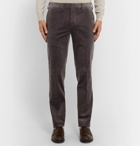 Rubinacci - Luca Slim-Fit Tapered Cotton-Blend Corduroy Trousers - Gray