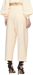 R13 Off-White Cropped Pleated Sweatpants