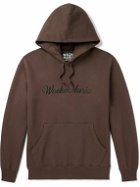 Wacko Maria - Logo-Embroidered Cotton-Jersey Hoodie - Brown