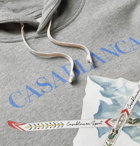 Casablanca - Printed Mélange Loopback Cotton-Jersey Hoodie - Gray