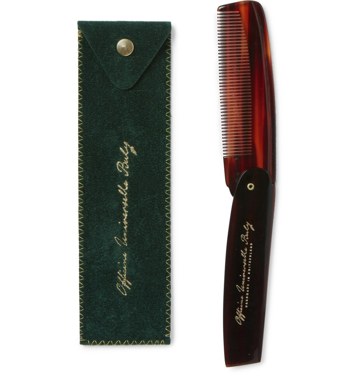 Buly 1803 - Horn-Effect Acetate Beard Comb - Red Buly 1803