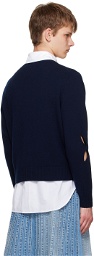 Stefan Cooke Navy Slashed Sweater