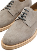 Brunello Cucinelli Suede Derby Shoes Grey