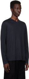 Paul Smith Navy V-Neck Long Sleeve T-Shirt