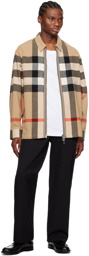 Burberry Beige Exaggerated Check Jacket