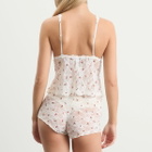 SKIMS Women's Stretch Lace Triangle Cami & Short Set in Ivory Cherry Print