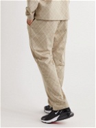 Malbon Golf - Tradition Logo-Embroidered Argyle Jersey Drawstring Golf Trousers - Brown