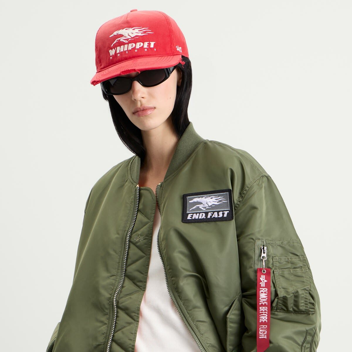 END. x Alpha Industries MA-1 Bomber Jacket in Olive