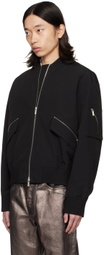 Ferragamo Black Water-Resistant Bomber Jacket