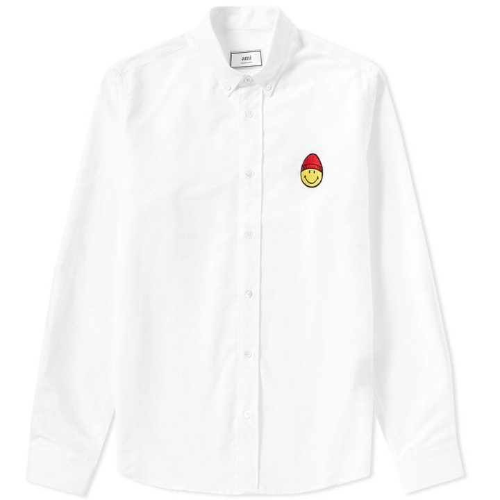 Photo: AMI Button Down Smiley Oxford Shirt White