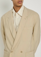 Lemaire Double-breasted Silk-blend Jacket Off White