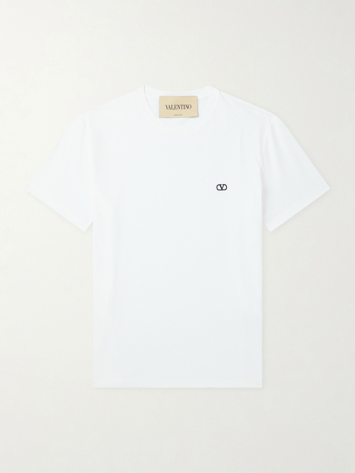 Valentino Garavani - Logo-Embroidered Cotton-Jersey T-Shirt - White