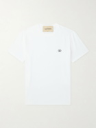 Valentino Garavani - Logo-Embroidered Cotton-Jersey T-Shirt - White