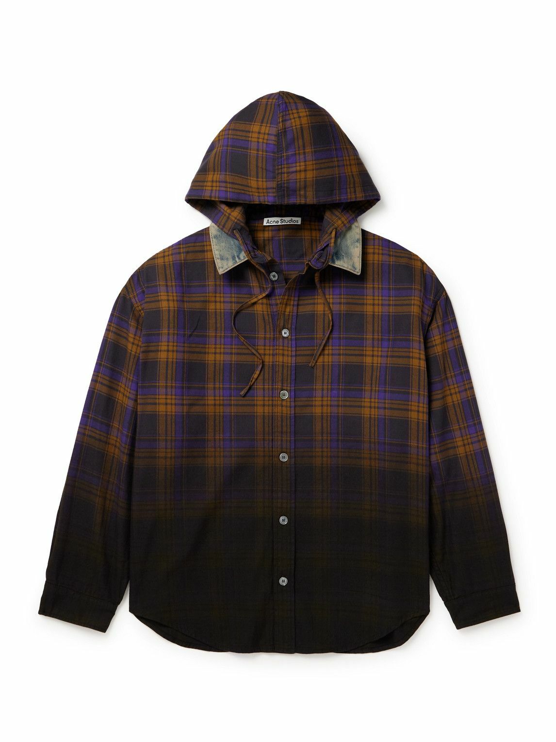 Acne Studios - Saffia Oversized Denim-Trimmed Checked Cotton