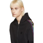 Baja East Black Logo Stripe Zip Hoodie