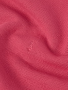 SAINT LAURENT - Logo-Embroidered Cotton-Jersey Sweatshirt - Red