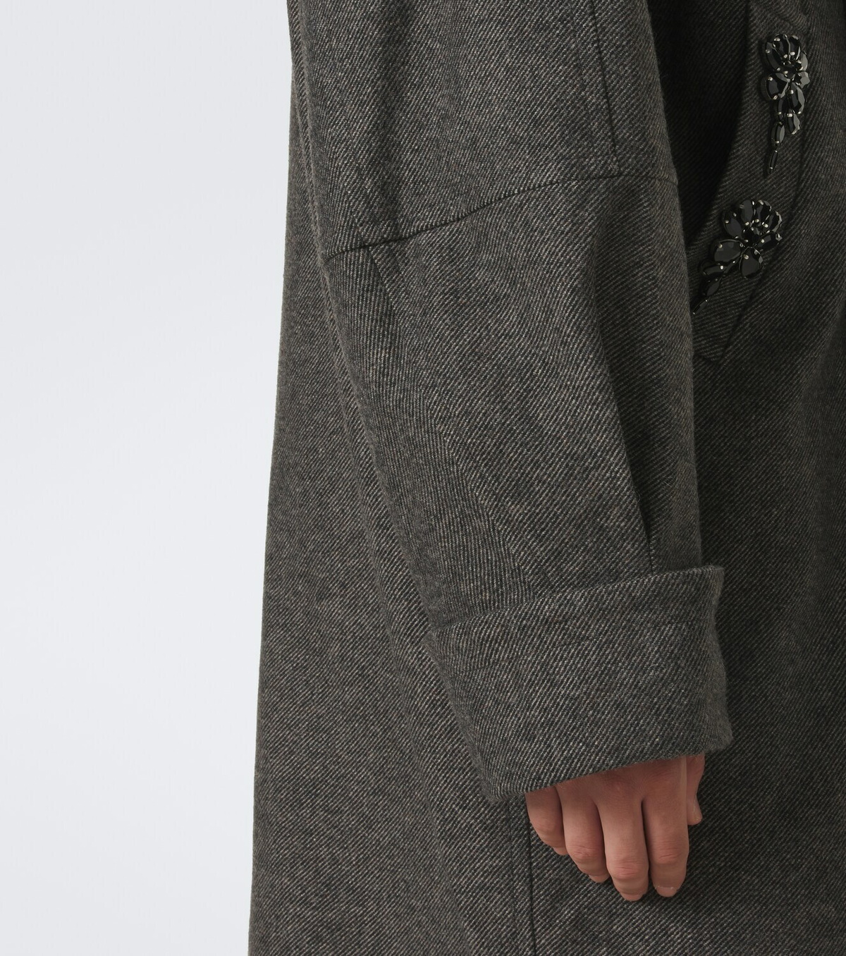 Simone Rocha Embellished oversized wool-blend coat