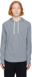 Vince Blue Stripe Popover Hoodie