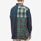 END. x Beams Plus 'Ivy League' Button Down Flannel Check Panel Shirt in Multi