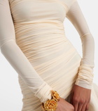Blumarine Asymmetric ruffled chiffon dress