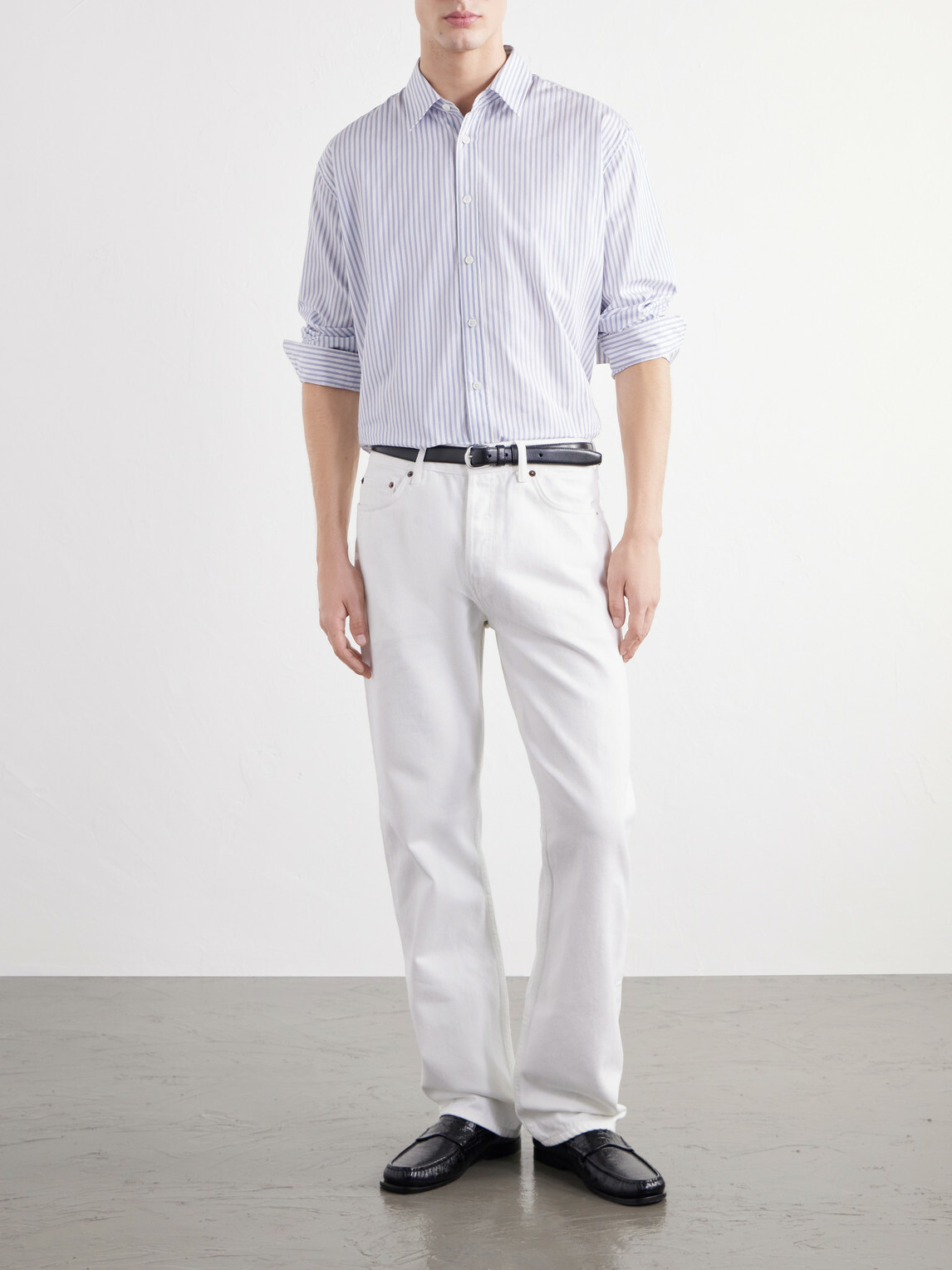 TOTEME - Striped Cotton-Poplin Shirt - Blue