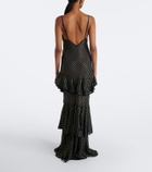 Johanna Ortiz Striped tiered silk-blend gown