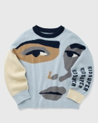 Kid Super Studios Face Boxy Sweater Blue Pullovers
