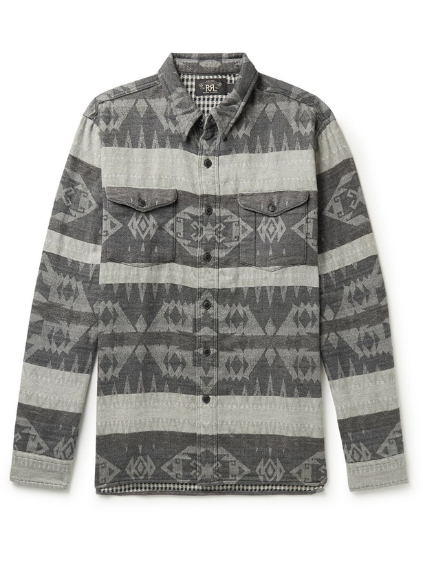 Photo: RRL - Cotton and Wool-Blend Jacquard Shirt - Gray