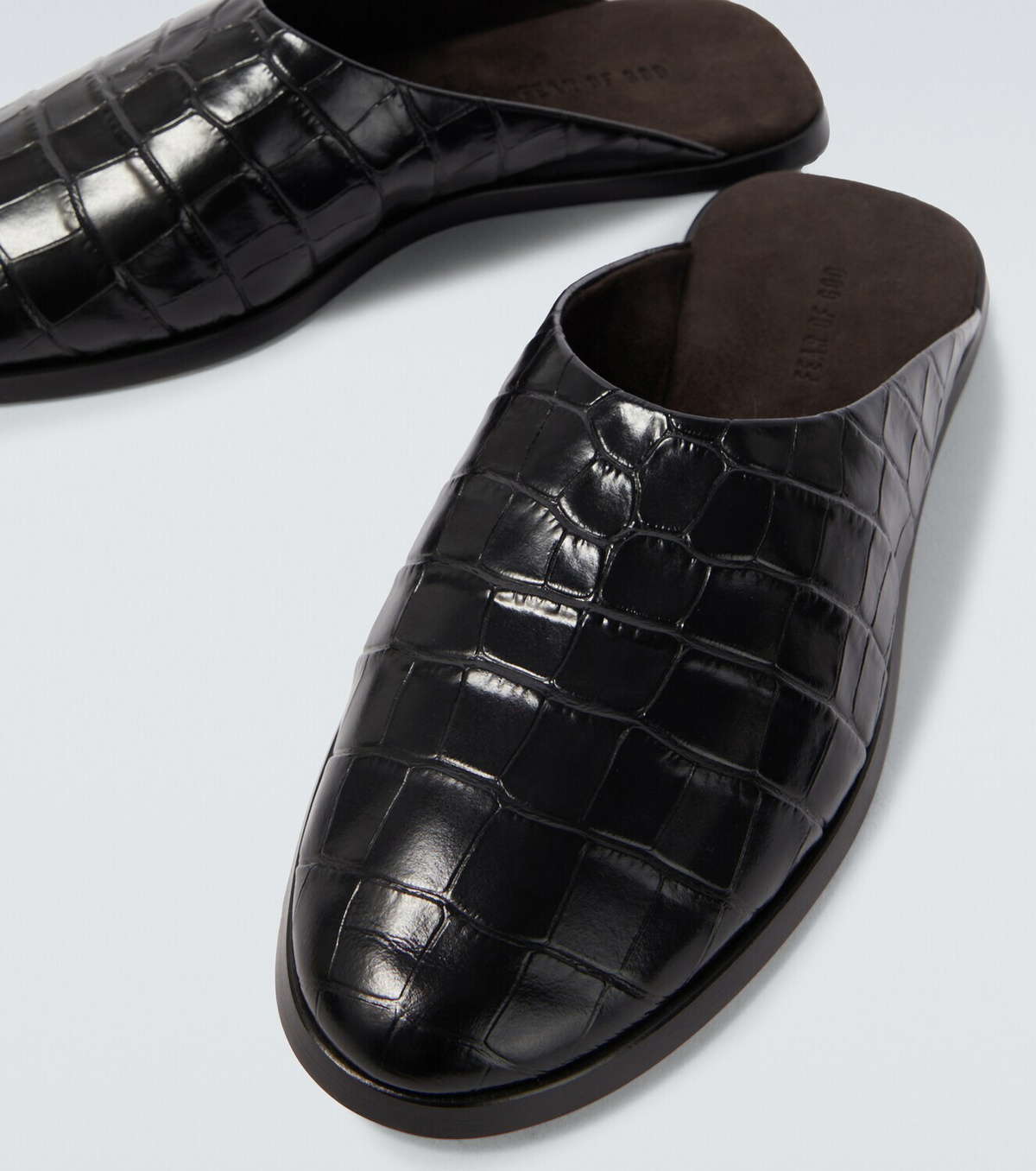Fear of God Croc-effect leather mules