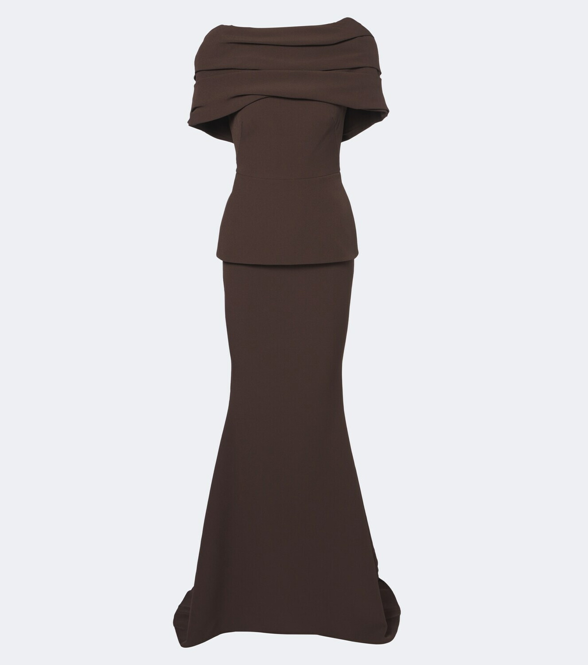 Safiyaa Loura draped peplum crêpe gown