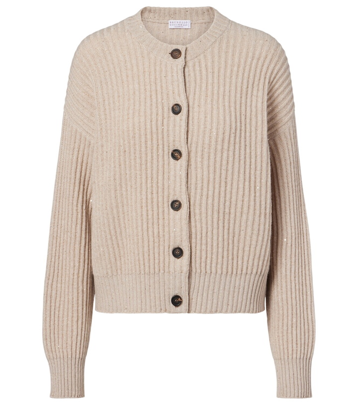 Photo: Brunello Cucinelli Ribbed-knit cashmere and wool-blend cardigan