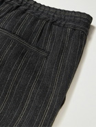 Barena - Mezzalana Straight-Leg Striped Herringbone Twill Trousers - Gray