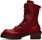 Julius Red Side Zip Lace Up Boots