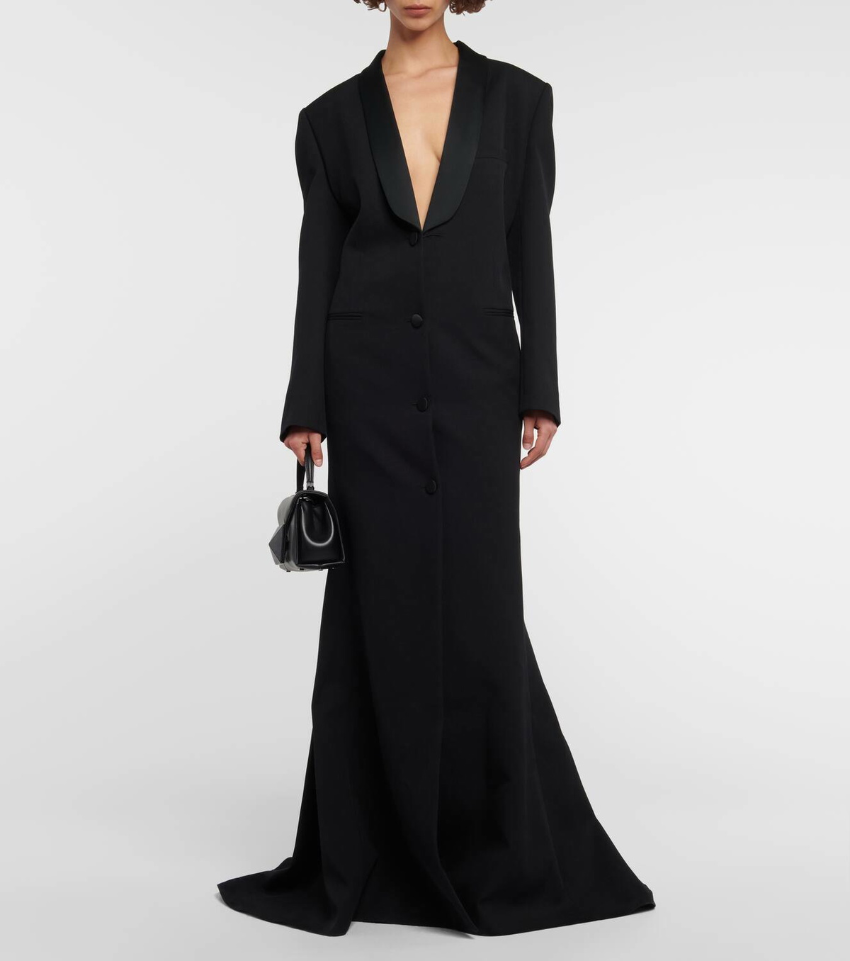 Valentino Shawl-collar wool gown