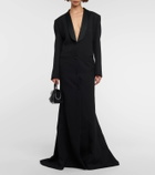 Valentino Shawl-collar wool gown