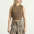 Auralee Women's Rib Knit Vest in Light Brown
