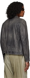 Diesel Black L-Metal-Treat Leather Jacket