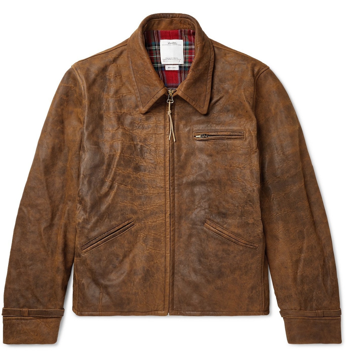 visvim - Distressed Leather Blouson Jacket - Brown Visvim