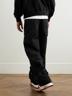 Off-White - Wide-Leg Garment-Dyed Cotton-Canvas Trousers - Black