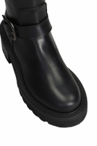 Via Roma 15 Low Heels Ankle Boots In Black Leather