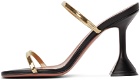 Amina Muaddi Black & Gold Henson Heeled Sandals