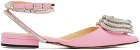 MACH & MACH Pink Triple Heart Patent 15 Slippers