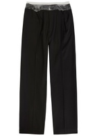 Maison Margiela Tape-effect Straight-leg Wool Trousers Black