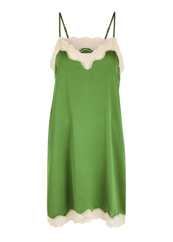 Photo: Love Stories Willow Lace-embellished Silk Chemise Sage